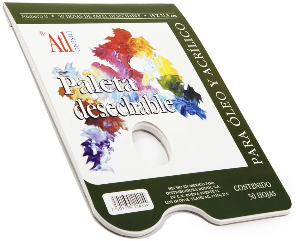 Paleta Desechable Tipo Block #0 50 hojas 15×21.5cm Atl® 762 [Pieza]