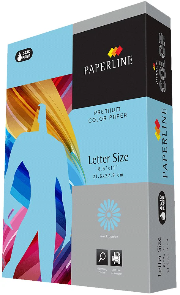 Papel Bond Color Brights  38.5k Carta 80g Paquete c/500 PaperLine®/Supra® [Resma]