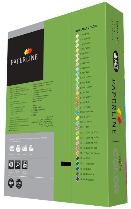 Papel Bond Color Brights  38.5k Carta 80g Paquete c/500 PaperLine®/Supra® [Resma] - Image 8