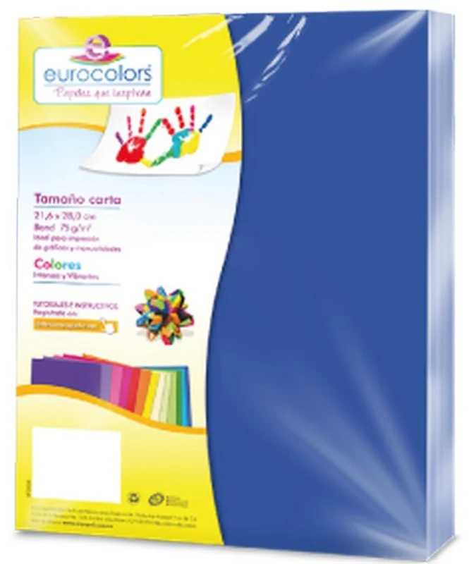 Papel Bond Color  Carta eurocolors [Cien hojas/Paquete/Resma]