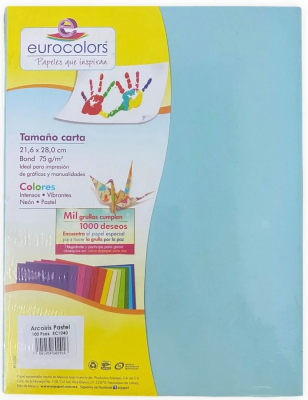 Papel Bond Color  Carta eurocolors [Cien hojas/Paquete/Resma] - Image 9