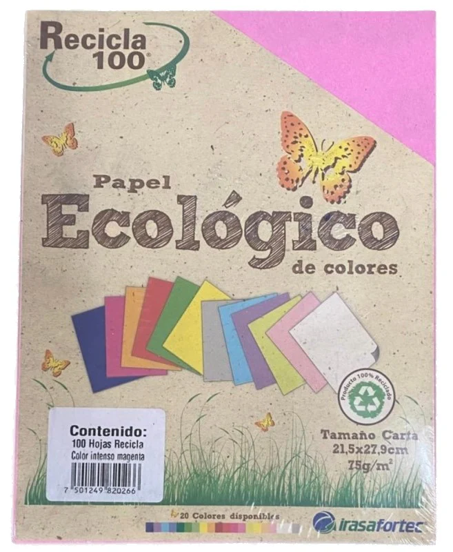 Papel Bond Color  Carta Recicla 100 Irasa® [Cien hojas/Paquete/Resma] - Image 15