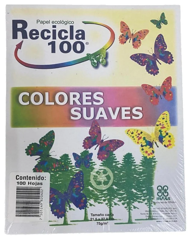 Papel Bond Color  Carta Recicla 100 Irasa® [Cien hojas/Paquete/Resma] - Image 16