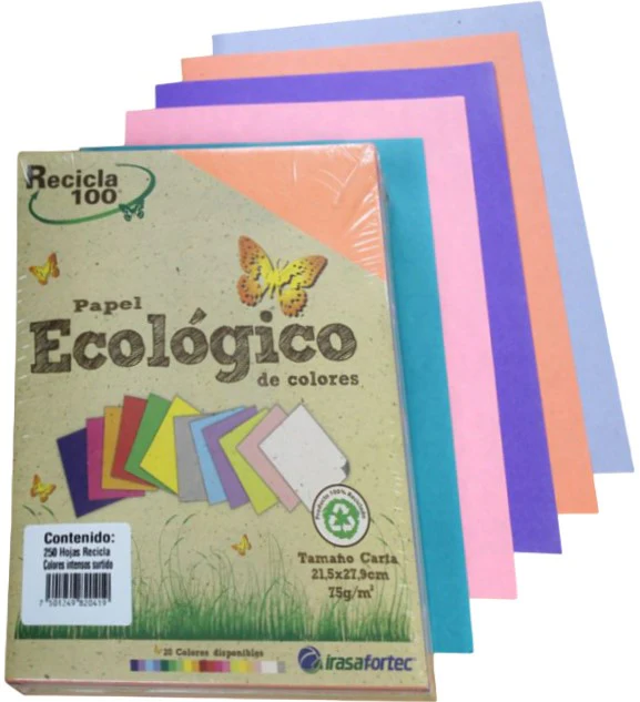 Papel Bond Color  Carta Recicla 100 Irasa® [Cien hojas/Paquete/Resma] - Image 8