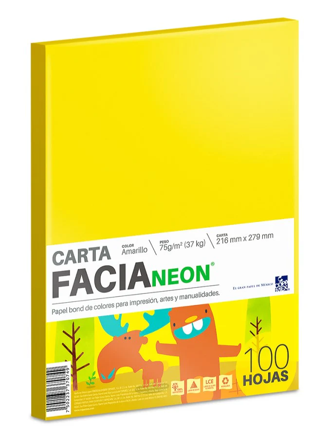 Papel Bond Color Cartulina Fluorescente Facia Neón pack Copamex® [Cien hojas/Paquete] - Image 2