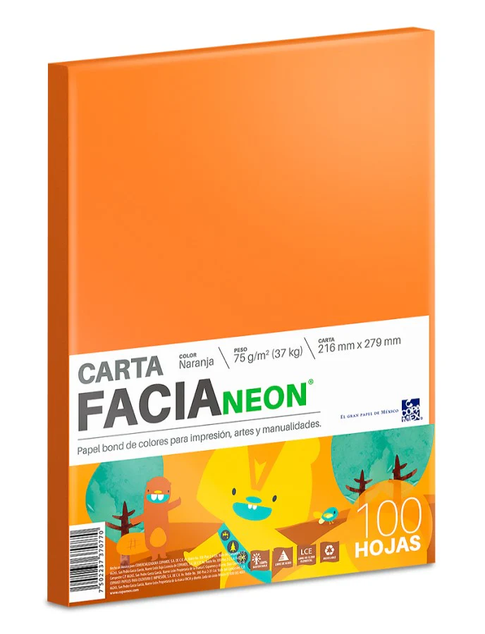Papel Bond Color Cartulina Fluorescente Facia Neón pack Copamex® [Cien hojas/Paquete] - Image 5