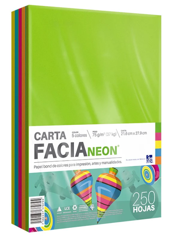 Papel Bond Color Cartulina Fluorescente Facia Neón pack Copamex® [Cien hojas/Paquete] - Image 7