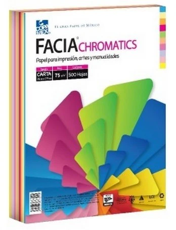 Papel Bond Color Facia Chromatic c/500 75g Colores (10) Carta Copamex® [Resma]