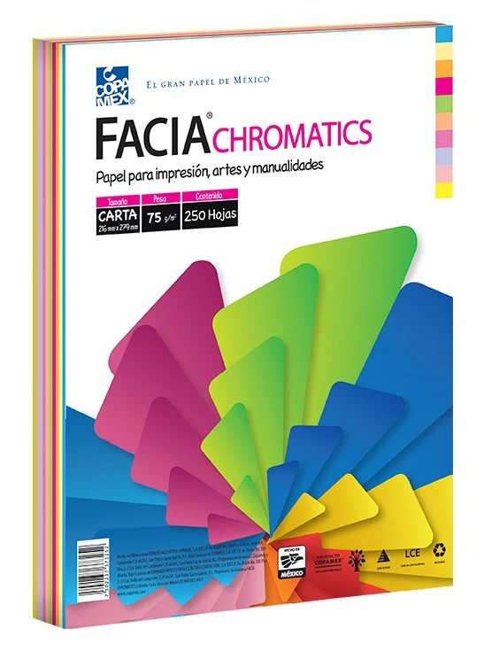 Papel Bond Color Facia Chromatics P. c/250 75g Colores Carta Copamex® [Paquete]