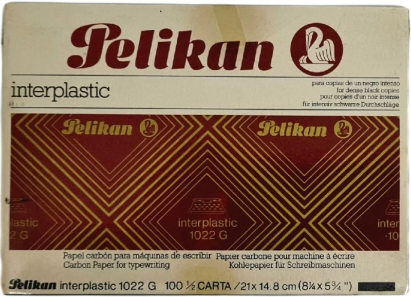 Papel Carbón Interplástic 1022 G c/100 Negro ½ Carta Pelikan® [Caja]