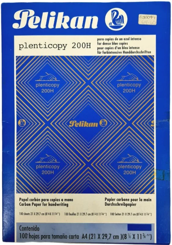 Papel Carbón Plenticopy 200 H c/100 Azul Carta Pelikan® [Caja]