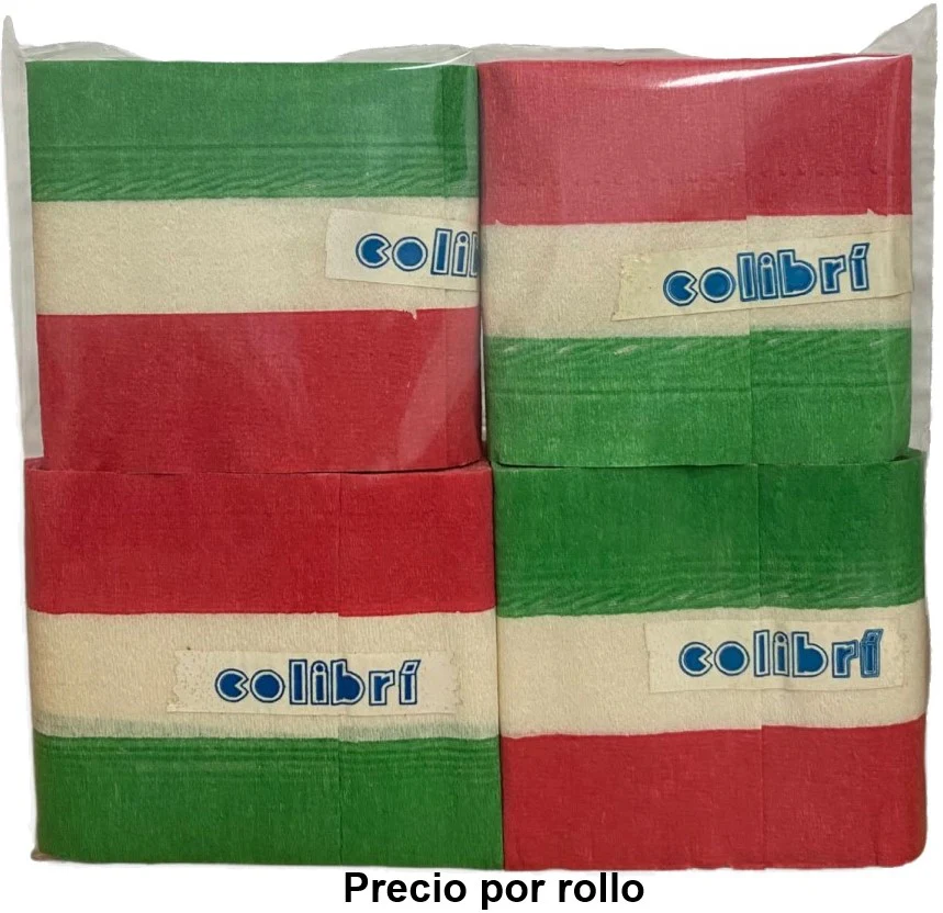 Papel Crepe Festón Tricolor 7.4cm×9m Rollo Colibrí® 350 [Rollo] - Image 3