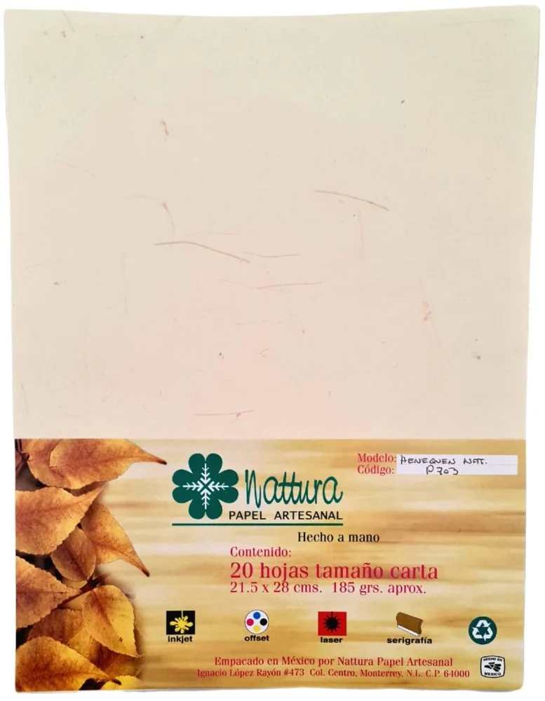 Papel Hecho Mano  185g c/20 Hojas  Carta Nattura® [Paquete] - Image 10
