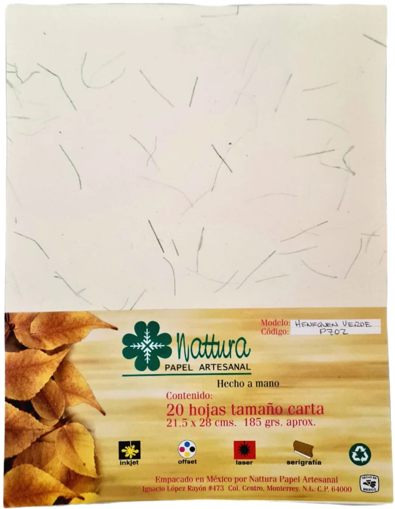 Papel Hecho Mano  185g c/20 Hojas  Carta Nattura® [Paquete] - Image 12