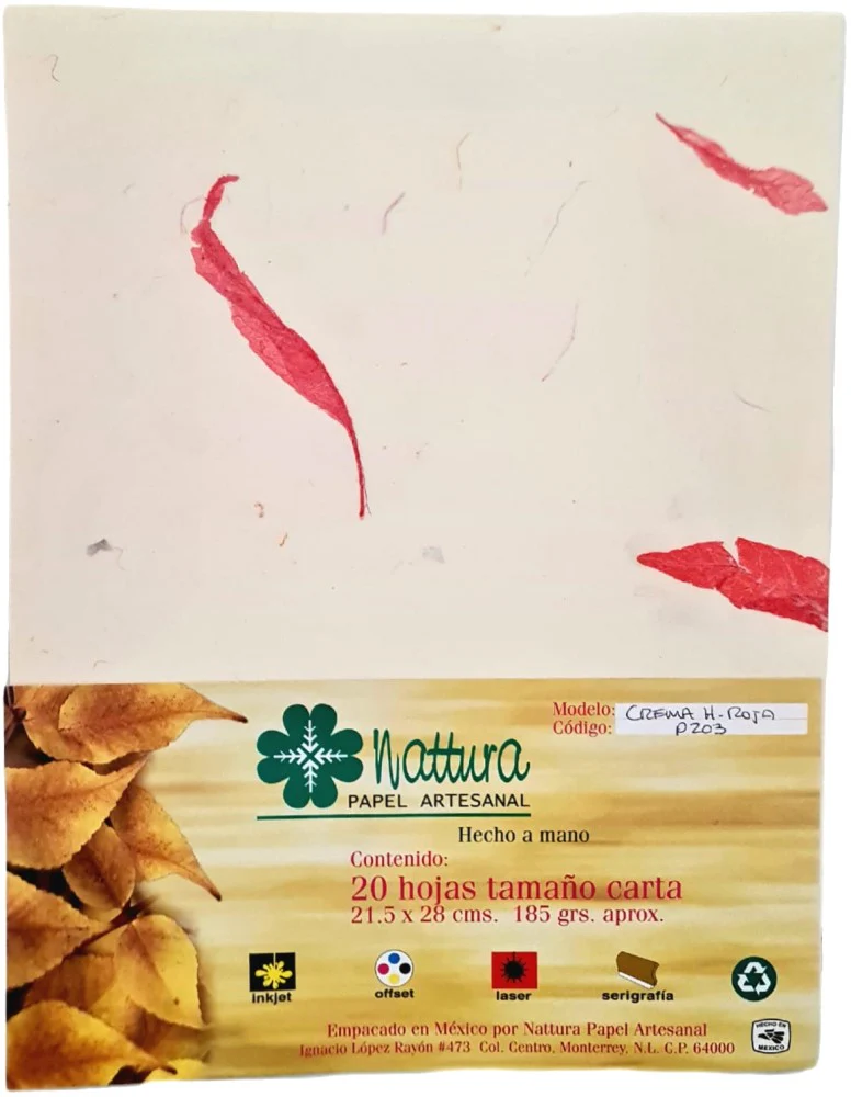 Papel Hecho Mano  185g c/20 Hojas  Carta Nattura® [Paquete] - Image 14
