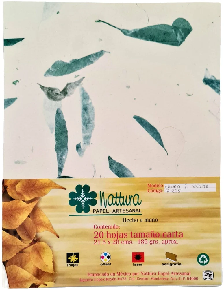 Papel Hecho Mano  185g c/20 Hojas  Carta Nattura® [Paquete] - Image 15