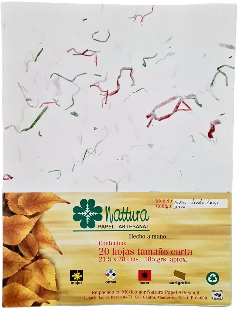 Papel Hecho Mano  185g c/20 Hojas  Carta Nattura® [Paquete] - Image 6