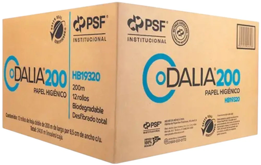 Papel Higiénico Jr. Hoja Doble c/12 Rollos 200m×8.5cm Dalia® HD200 [Caja] - Image 3