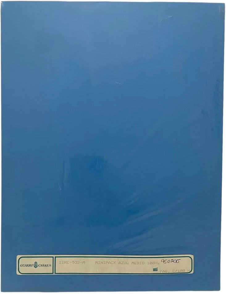Papel Iris Paquete c/100 80g Azul Medio Carta Guarrô Casas® 1IRC-532 [Cien hojas]