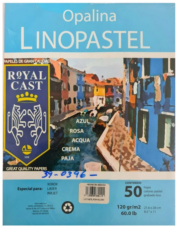 Papel Opalina Linopastel paquete c/50 120g Rosa Carta Satinado®