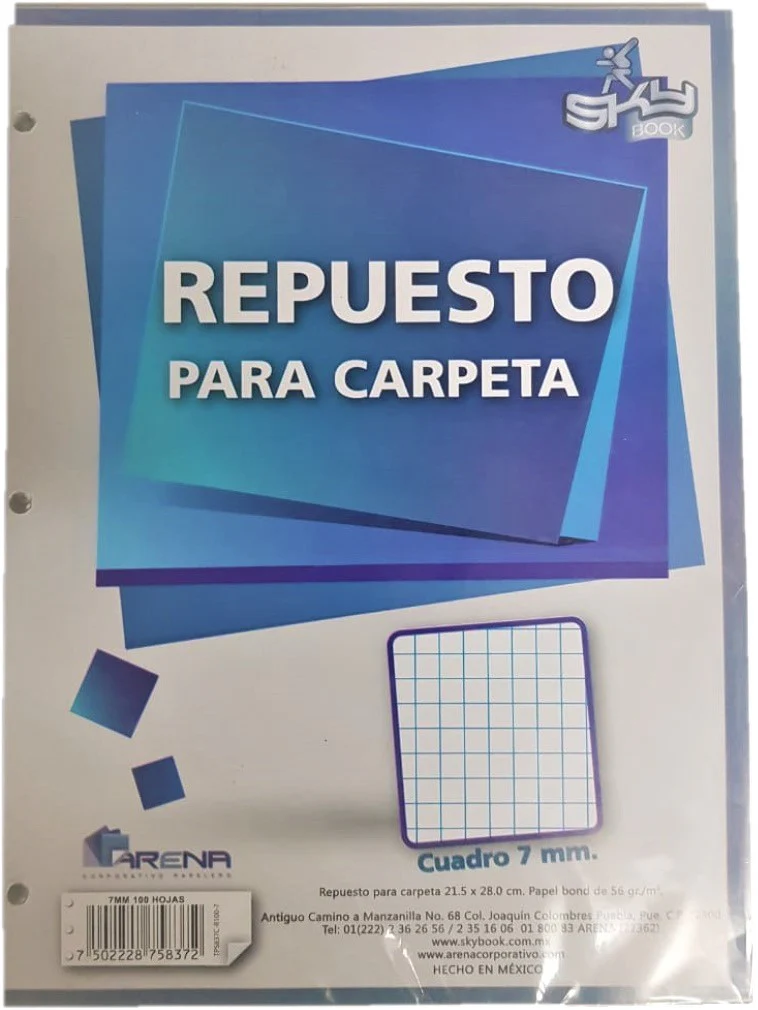 Papel p/Carpeta 100 hojas Carta 3 perforaciones SkyBook® [Paquete] - Image 2