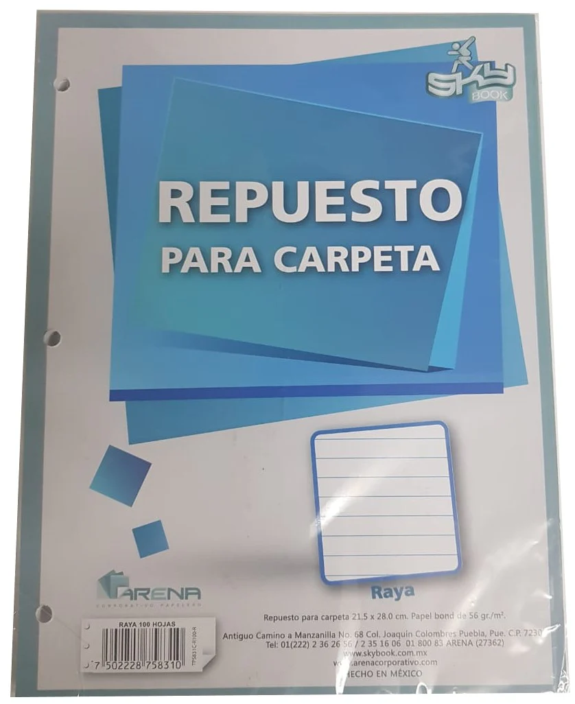 Papel p/Carpeta 100 hojas Carta 3 perforaciones SkyBook® [Paquete] - Image 3