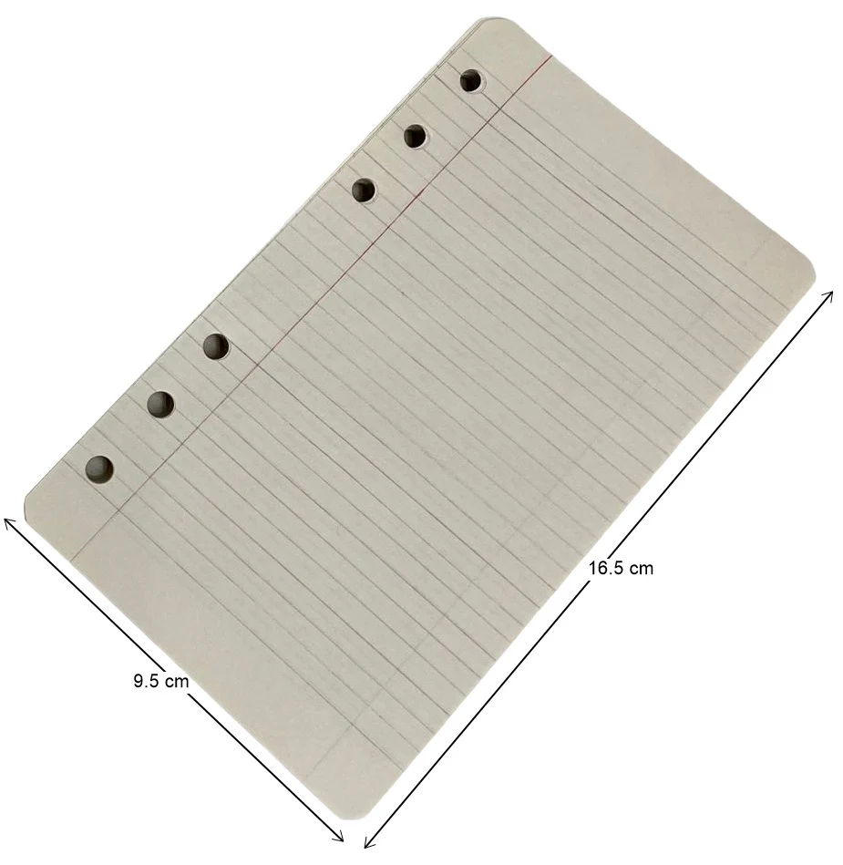 Papel p/Carpeta p/6 Argollas Grande 100 hojas 9.5×16.5cm AZOR® 351-R [Paquete]