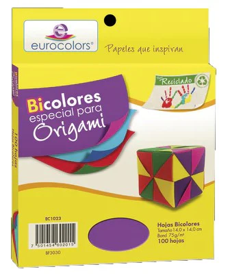 Papel p/Origami  E-Bicolor eurocolors [Paquete]
