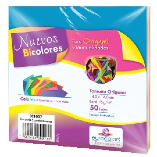 Papel p/Origami  E-Bicolor eurocolors [Paquete] - Image 2