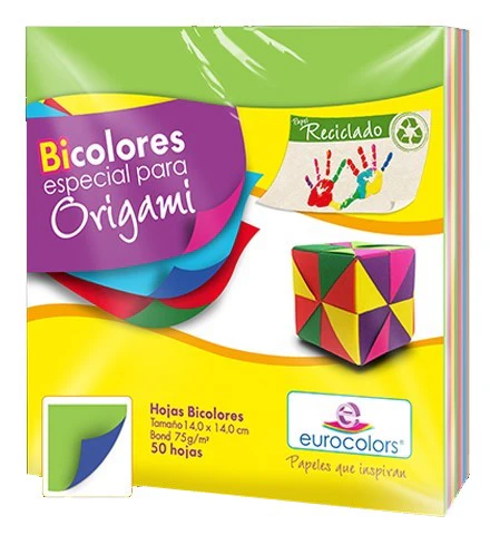 Papel p/Origami  E-Bicolor eurocolors [Paquete] - Image 3
