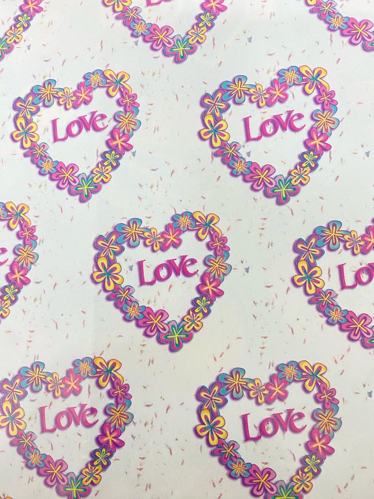 Papel Regalo San Valentin Love corazones flores c/25 50×70cm granmark® 930L [Paquete]