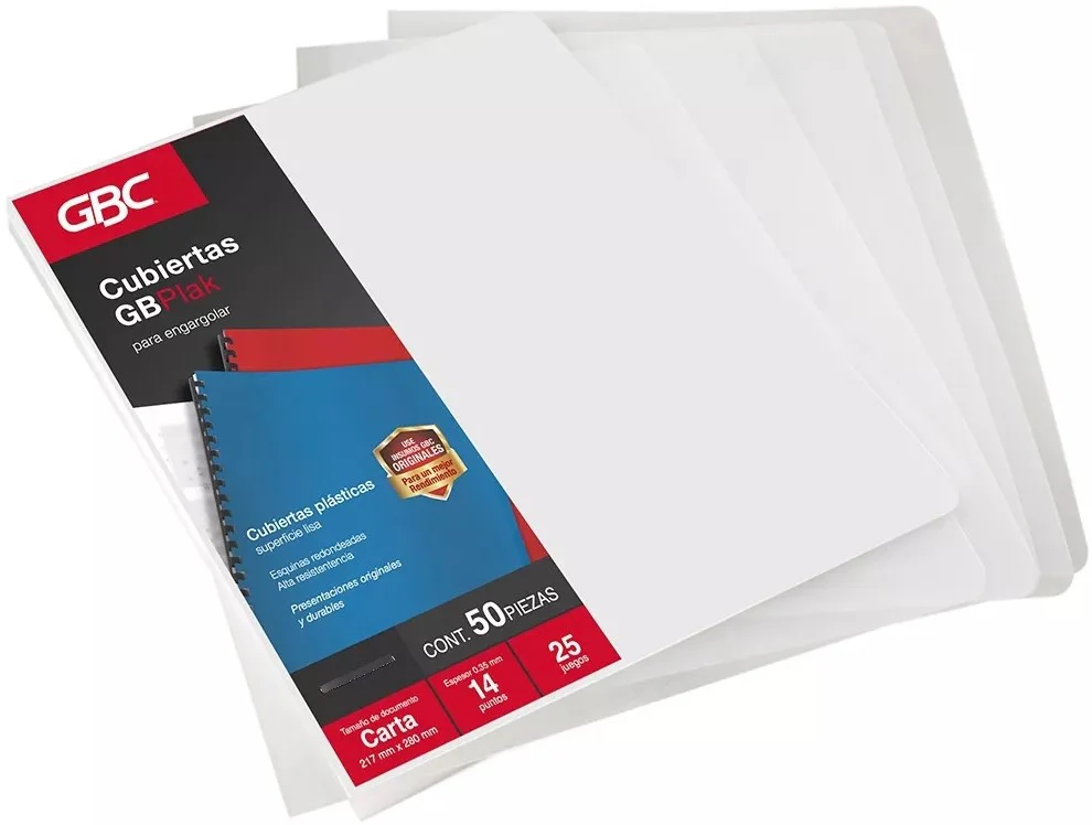 Pasta p/Engargolar GBPlak Liso c/50 Transparente 22×28.5cm GBC® P3558 [Paquete]