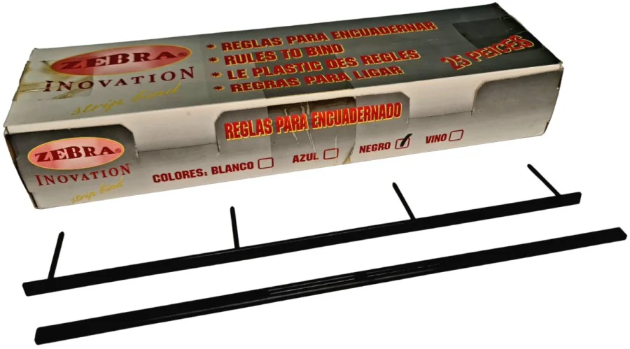 Peines p/Engargolar Strip bind 4 Pins c/25 1" Negro Carta Zebra® [Caja] - Image 2