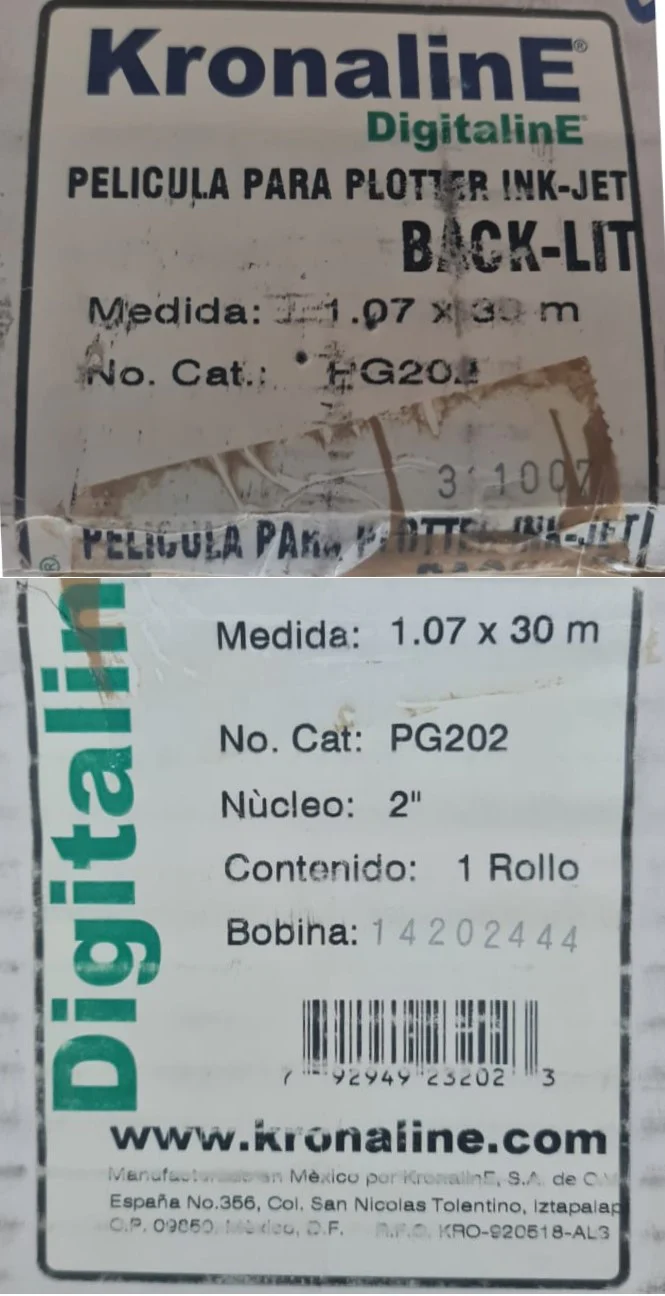 Película Back-Lit Inkjet N/2" 1.07×30m KronalinE® PG202 [Rollo]