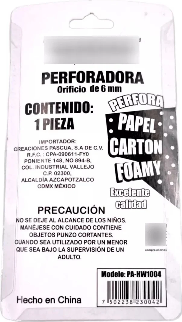 Perforadora Pinza Circulo ¼" Pascua® PA-HW-1004 [Pieza] - Image 2
