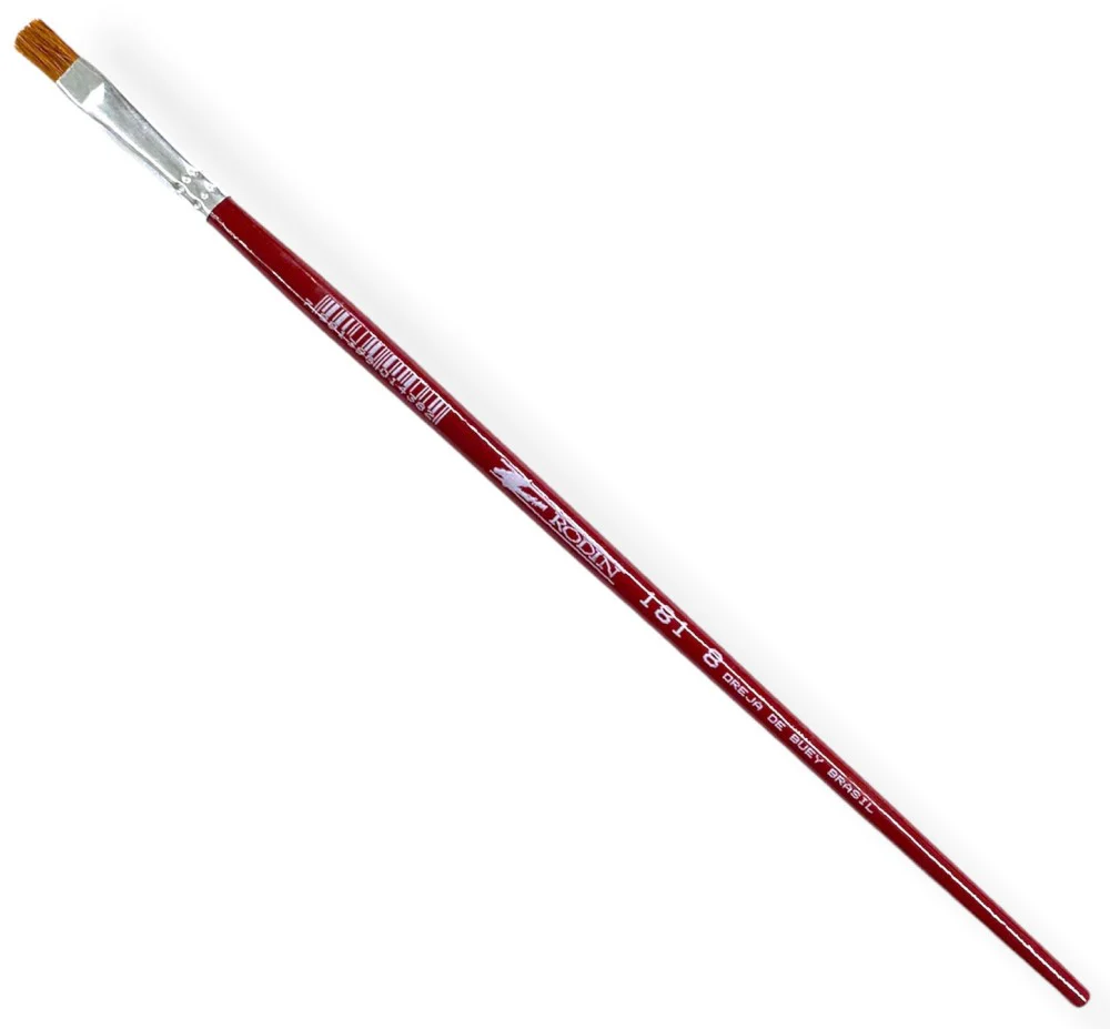 Pincel p/Acrílico 181  Rojo  Largo Plano pelo Oreja Buey Rodin® [Pieza] - Image 12