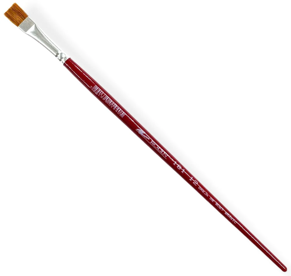 Pincel p/Acrílico 181  Rojo  Largo Plano pelo Oreja Buey Rodin® [Pieza] - Image 2