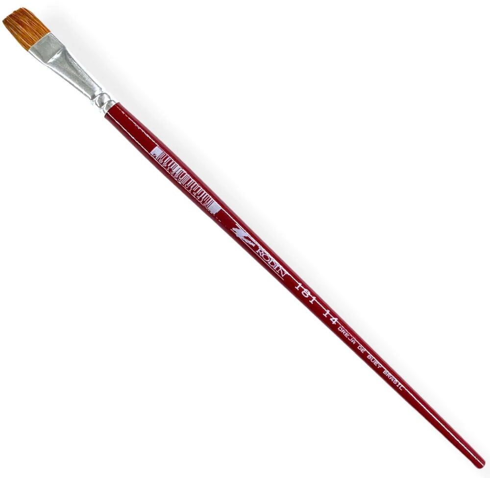 Pincel p/Acrílico 181  Rojo  Largo Plano pelo Oreja Buey Rodin® [Pieza] - Image 3