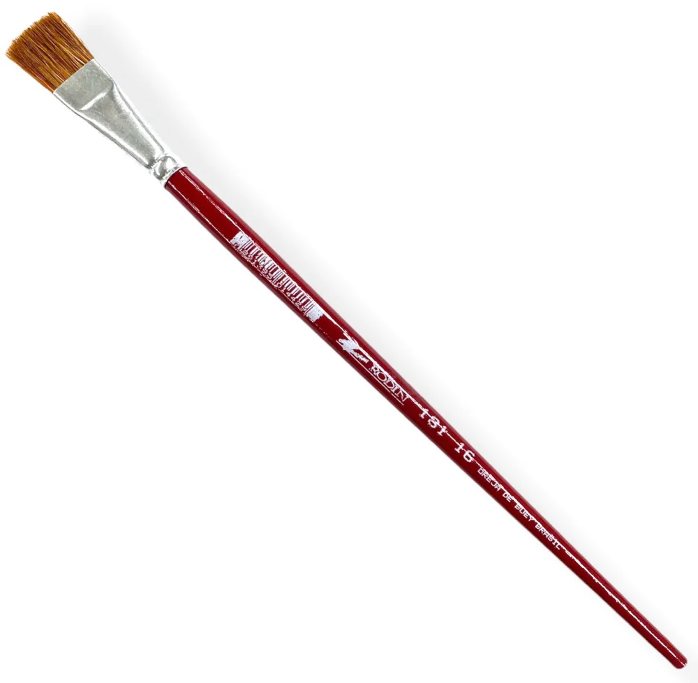 Pincel p/Acrílico 181  Rojo  Largo Plano pelo Oreja Buey Rodin® [Pieza] - Image 4