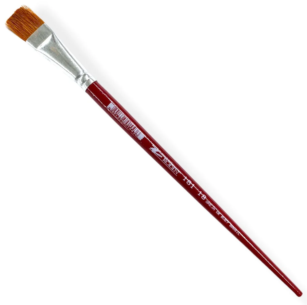 Pincel p/Acrílico 181  Rojo  Largo Plano pelo Oreja Buey Rodin® [Pieza] - Image 5