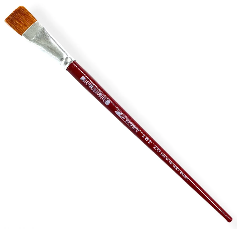 Pincel p/Acrílico 181  Rojo  Largo Plano pelo Oreja Buey Rodin® [Pieza] - Image 7