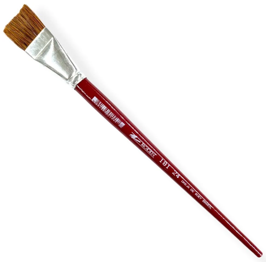 Pincel p/Acrílico 181  Rojo  Largo Plano pelo Oreja Buey Rodin® [Pieza] - Image 9