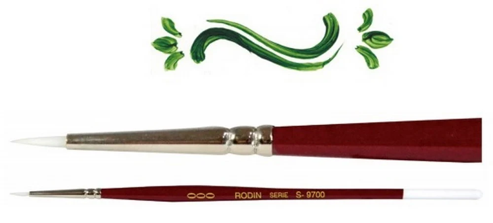 Pincel p/Acrílico 9700 Redondo Sintético #000 Blanco-Rojo Corto Rodin® 9700-000 [Pieza]