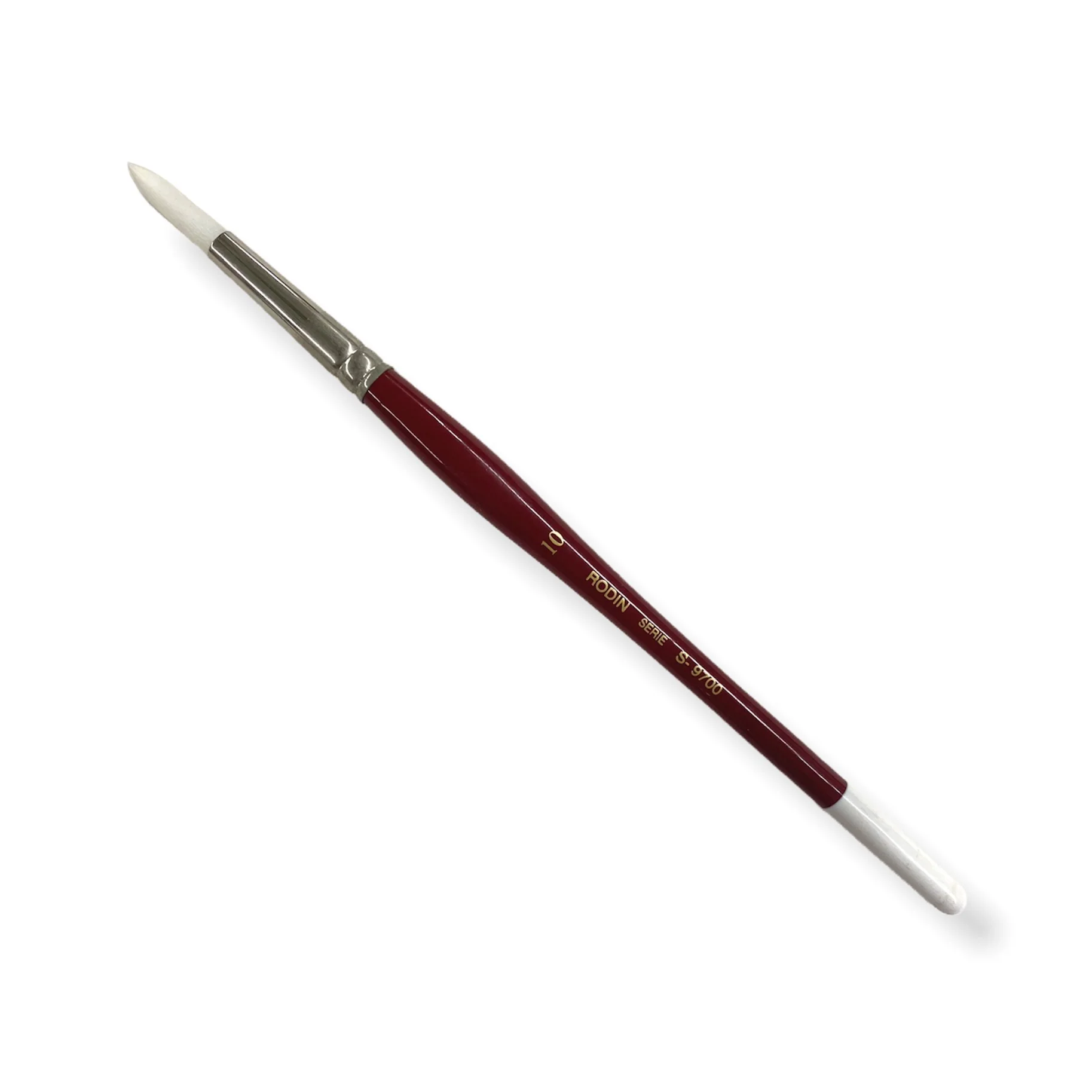 Pincel p/Acrílico 9700 Redondo Sintético #10 Blanco-Rojo Corto Rodin® 9700-10 [Pieza]