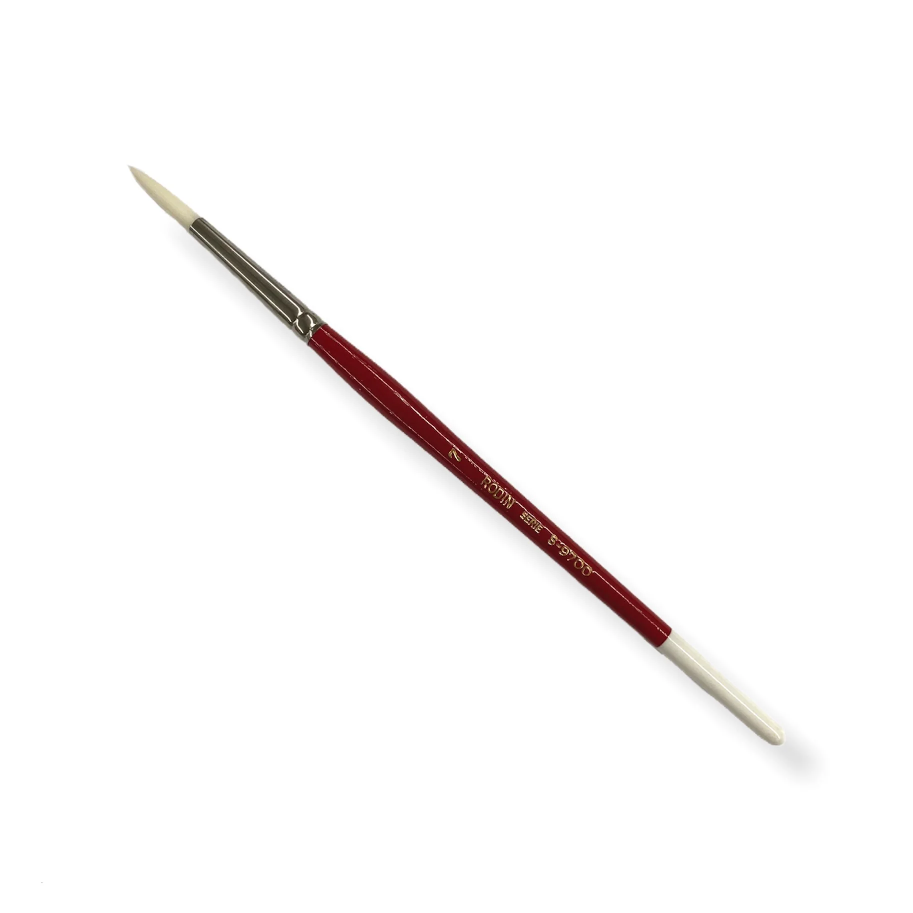 Pincel p/Acrílico 9700 Redondo Sintético #7 Blanco-Rojo Corto Rodin® 9700-7 [Pieza]