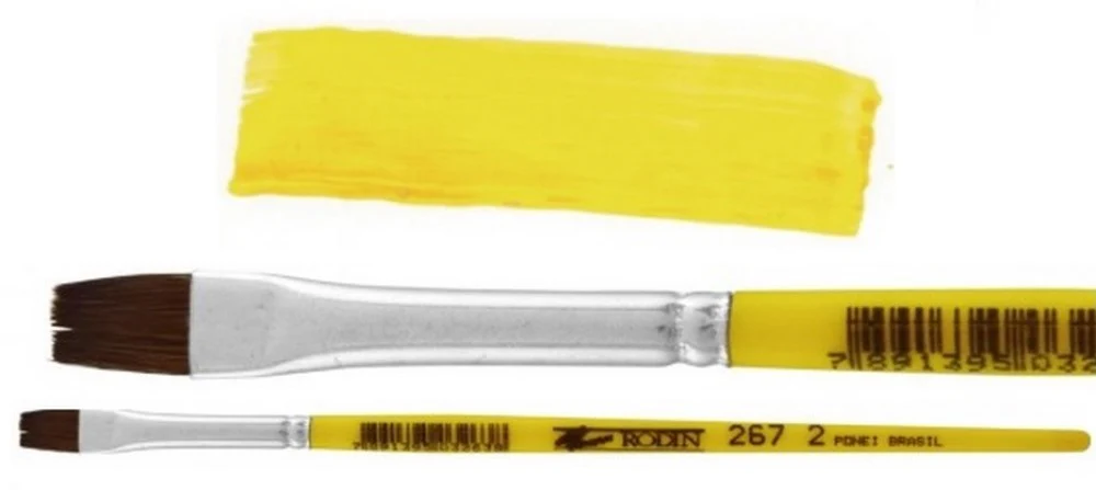 Pincel p/Acuarela 267 Plano pelo de Pony #0 Amarillo Corto Rodin® 267-0 [Pieza]