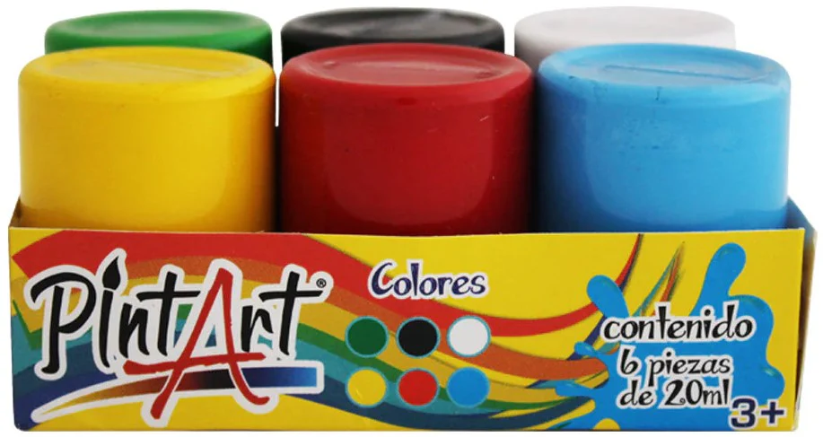 Pintura Acrílica Estuche Estudiante 20ml Colores (6) Roel® PP0AE2006 [Pieza]