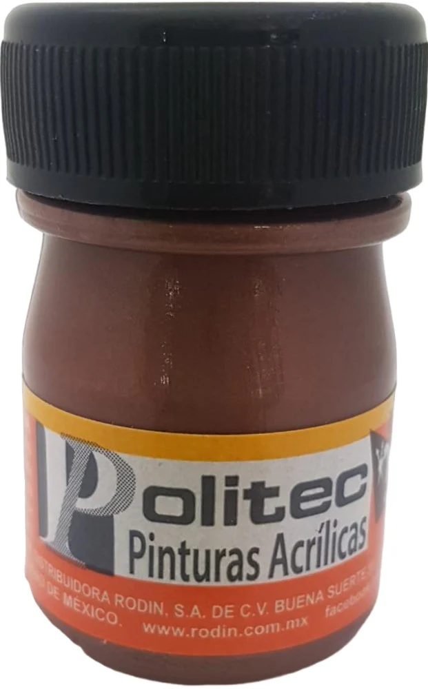 Pintura Acrílica Línea500 #504 Metálico 20ml Café Metálico Politec® [Pieza]