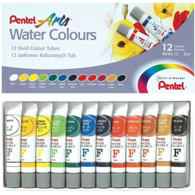 Pintura Acuarela  Colores Tubos 5ml Arts Water Colours Pentel® [Caja]