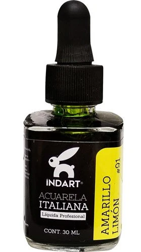 Pintura Acuarela Liquida  30ml 005 091 023 002 059 014 006 025 018 041 007 001 032 003 017 088 004 011 029 030 033 010 Italiana Vidrio INDART® [Frasco] - Image 2